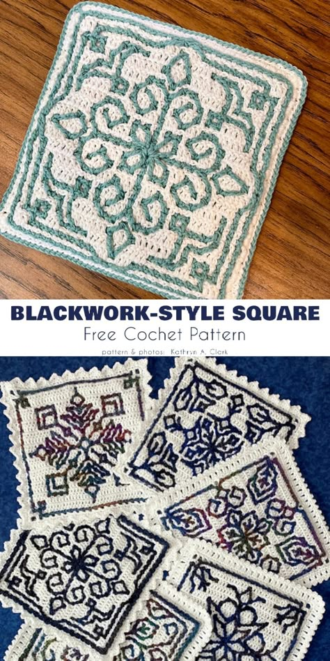 5 Amazing Squares with a Border Free Crochet Patterns - Your Crochet Amazing Crochet Patterns, Cable Stitch Crochet Blanket, Variegated Yarn Crochet Patterns, Mosaic Crochet Patterns Free Charts, Mosaic Granny Square, Free Crochet Square, Mosaic Square, Crochet Cable Stitch, Blackwork Patterns