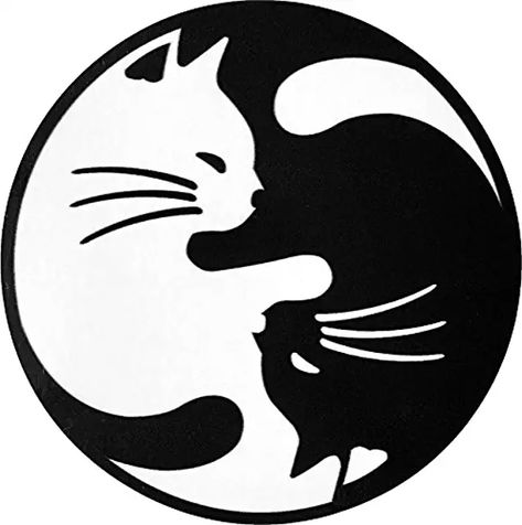 Amazon.com : yin yang cat Do Tattoo, Rock Sign, Chinese Kung Fu, Cat Tattoo Designs, Sign Sticker, Kung Fu Tea, Logo Diy, Cat Logo, Logo Sign