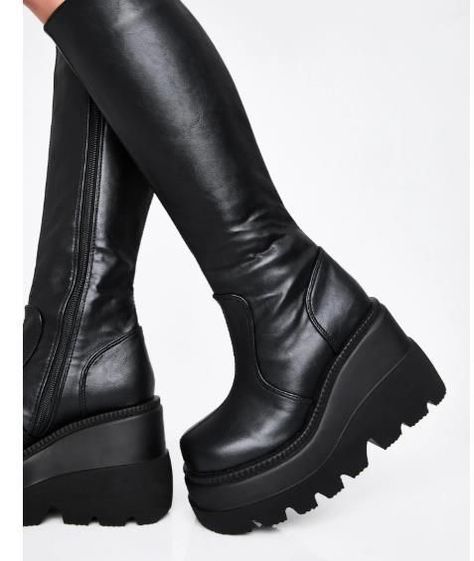 83e8ef518174e1eb6be4a0778d050c9ddesc49456172ri Warm Boots Women, Ladies Long Boots, Popular Boots, Wedge Heel Boots, Platform Wedge Heels, Warm Boots, High Heel Wedges, Black Heel Boots, Boots Women Fashion