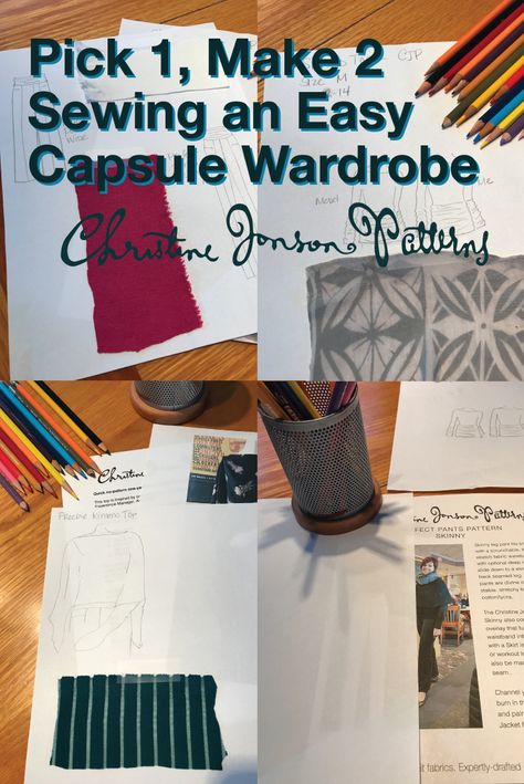 Pick One, Make Two: An easy approach to sewing a capsule wardrobe by Christine Jonson Patterns Sewing My Own Wardrobe, Sew Your Own Capsule Wardrobe, Sew Capsule Wardrobe, Sewing A Capsule Wardrobe, Sew Your Own Wardrobe, Unique Sewing Patterns, Wardrobe Planner, Capsule Wardrobe Checklist, Work Capsule