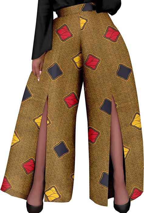 African Pants Outfits For Women, Ankara Pallazo Pants Outfit Ideas, Ankara Pallazo Pants, Kitenge Trousers For Women, Ankara Trousers Pants High Waist, African Pants Outfits, Pallazo Pants Outfit, Clothes For Women Plus Size, African Clothes For Women