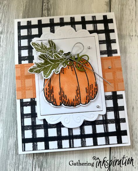 Gathering Inkspiration: Facebook Friday - The Hello Harvest Bundle Paper Snowman, Fall Cards Handmade, Thanksgiving Cards Handmade, Friday Video, Fall Greeting Cards, Carte Halloween, Halloween Cards Handmade, Rustic Pumpkin, Pumpkin Cards