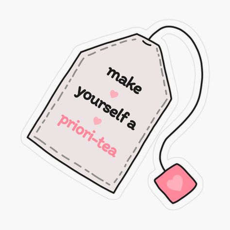 Get my art printed on awesome products. Support me at Redbubble #RBandME: https://www.redbubble.com/i/sticker/Make-yourself-a-priori-tea-tea-bag-by-wonderxwander/160405437.O9UDB?asc=u Tea Bag Sticker, Stickers For Ipad, Tea Stickers, Books Stickers, Bag Sticker, Bookish Stickers, Sticker Design Inspiration, Skincare Branding, Paper Box Template