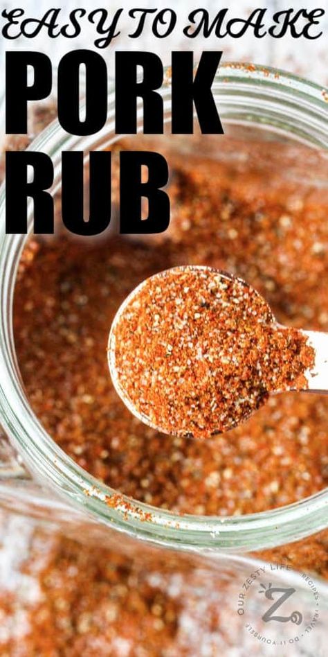 Pork Rubs, Rub For Pork Ribs, Pork Rub Recipe, Pork Tenderloin Rub, Pork Dry Rubs, Rib Rub Recipe, Suya Spice, Diy Seasonings, Bbq Rub Recipe