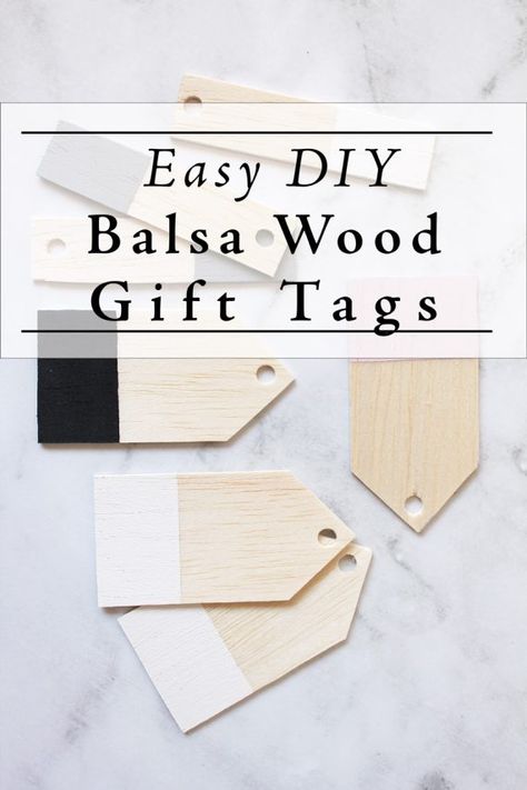 Easy DIY Balsa Wood Gift Tags | Dossier Blog Bass Wood Cricut Projects, Wood Gift Tags Diy, Balsa Wood Cricut Projects, Cricut Balsa Wood Projects, Wood Tags Ideas, Balsa Wood Crafts, Easy Cheap Gifts, Wood Gift Tags, Cricket Maker