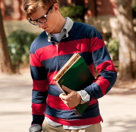 Striped Rugby Polo Mens Rugby Shirts, Preppy Man, Preppy Boys, Rugby Fashion, Preppy Mens Fashion, Preppy Men, Ivy League Style, Business Casual Shirts, Ivy Style