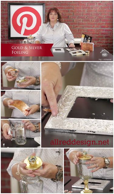 My Craft ChannelFoiled again! Another great craft product you'll want to invest in after watching today's episode of Inspired by Pinterest with Lori Allred (allreddesign.net). Lori shows how simple it can be to foil everything from frames to glassware and more. You'll learn tips and tricks for what works best as well as a complimentary product called Rub & Buff. #mycraftchannel #silverleafing #goldleafing #videotutorial Tv Craft, Photography Mixed Media, Sewing Painting, Glassware Crafts, Glass Things, Rub N Buff, Furniture Repurpose, Top Diy, Flea Market Finds