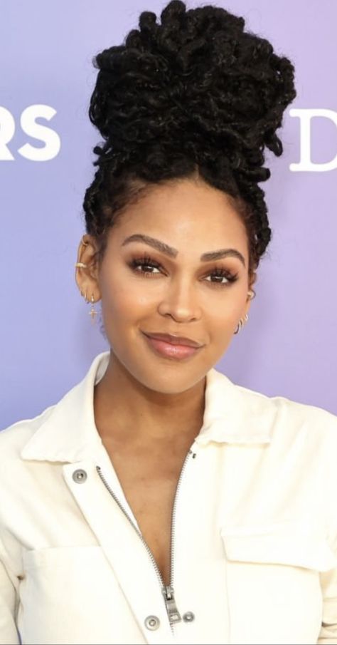 Megan Thee Stallion Locs, Megan Good Makeup, Megan Good Braids, Meagan Good Locs, Megan Goode Faux Locs, Megan Goode, Meagan Good Faux Locs, Megan Good Faux Locs, Knot Braids