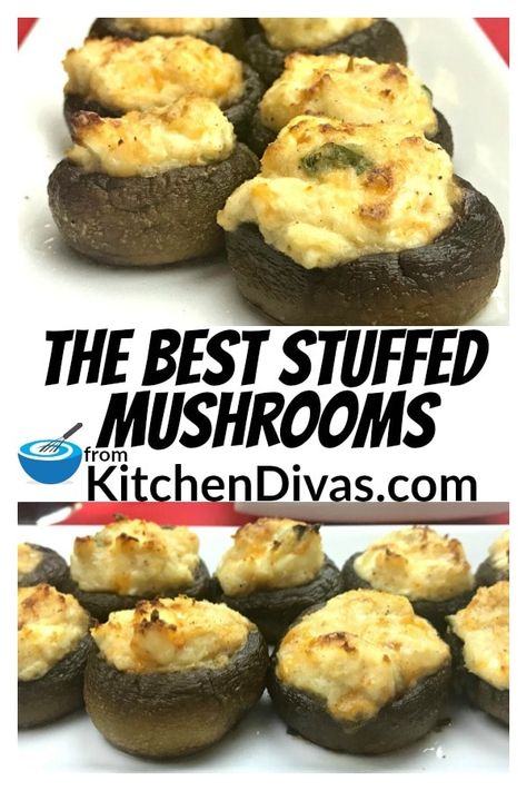 Best Stuffed Mushrooms, Mushrooms Recipes, Stuffed Vegetables, Mushroom Appetizers, Appetizer Party, Cheese Stuffed Mushrooms, Appetizer Menu, Easy Appetizers, Grilled Onions