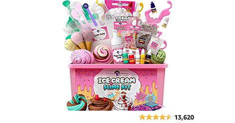 Amazon.com: Original Stationery Ice Cream Slime Kit for Girls, Amazing Ice Cream Slime Kit to Make Butter Slime, Cloud Slime & Foam Slimes, Great Gift Idea : Toys & Games Glow In Dark Slime, Ice Cream Slime, Princess Tent, Slime Cloud, Slime Making Kit, Make Butter, Slime Making, Cloud Foam, Cloud Slime