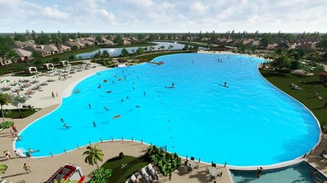 'Largest Crystal Clear Lagoon' in the state coming to Texas City Crystal Lagoon, Galveston Beach, Sand Volleyball Court, Lagoon Pool, Swim Up Bar, Texas City, Clear Lake, Resort Style, White Sand Beach