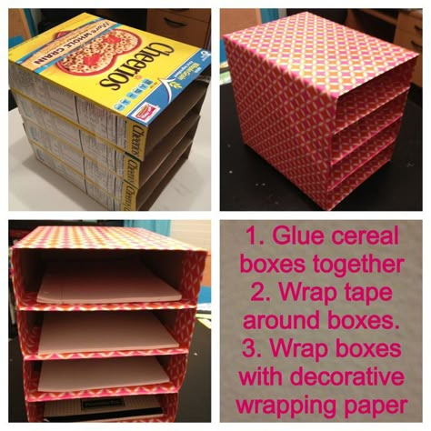 Unique Organization, Room Nook, Diy Organizing, Cereal Boxes, Organizing Hacks, Ways To Recycle, Home Organization Hacks, Craft Room Organization, Organizing Ideas