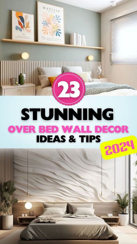 Find 2024's top over-bed wall decor trends with creative ideas and expert tips. Transform your bedroom with stylish, eye-catching designs that inspire. Wall Decor Trends, 2024 Bedroom, Stylish Tips, Bed Wall Decor, Bedroom Trends, Wall Decor Ideas, Bed Wall, Decor Trends, Creative Decor