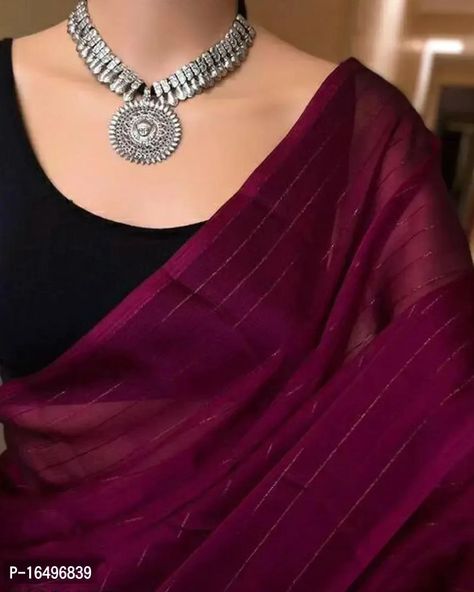 *Daily Wear Chiffon Saree with Blouse piece* *Size*: Free Size(Saree Length - 5.3 metres) Free Size(Blouse Length - 0.8 metres) *Color*: Red *Fabric*: Chiffon *Type*: Saree with Blouse piece *Style*: Self Pattern *Design Type*: Daily Wear *Blouse Type*: Separate Blouse Piece *COD Available* This product is non-returnable Farewell Saree, Free Size Blouse, Simple Saree Designs, Fashionable Saree, New Saree Blouse Designs, Fashionable Saree Blouse Designs, Fancy Sarees Party Wear, Simple Sarees, New Saree