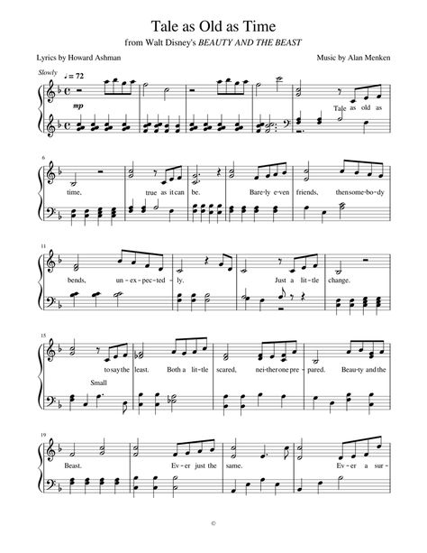 Download and print in PDF or MIDI free sheet music for Beauty And The Beast by Alan Menken arranged by Michel Dikovec for Piano (Solo) Beauty And The Beast Piano Sheet Music, Beautiful Piano Sheet Music, Beauty And The Beast Flute Sheet Music, Beauty And The Beast Sheet Music, Golden Hour Piano Sheet Music, Free Piano Sheet Music Printables Popular Songs, Disney Piano Sheet Music, Beauty And The Beast Piano, Disney Piano Music