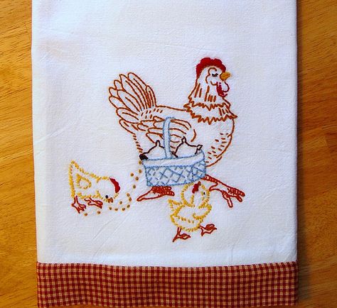 Because you need hand embroidered tea towels to hang from the oven bar on your kitchen stove. Tea Towels Embroidery, Mother Hen, Hungarian Embroidery, Towel Embroidery, Embroidery Transfers, Embroidery Patterns Vintage, Embroidered Towels, Towel Pattern, 자수 디자인