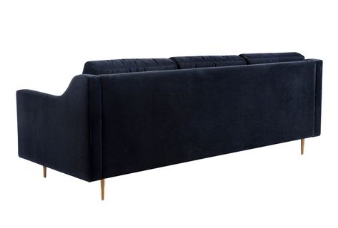 Black velvet sofa