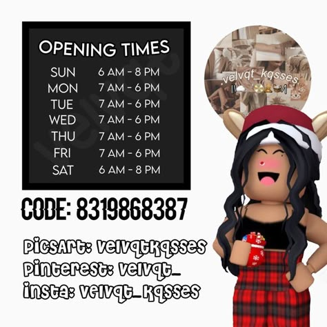 Bloxburg Store Hours Decal, Bloxburg Cafe Opening Times, Menu For Bloxburg Cafe, Bloxburg Order Here Decals Codes, Bloxburg Cafe Hours Decals Codes, Bloxburg Public Pool Decals, Bloxburg Coffee Shop Menu Decals Codes, Bloxburg Open Hours Decal, Bloxburg Restaurant Logo Decal Codes