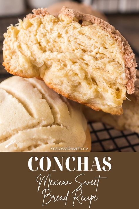 Conchas Recipe, Foreign Recipes, Traditional Bread Recipe, Mexican Sweet Bread, Mexican Sweets, Mexican Sweet Breads, Mexican Bread, Latin Recipes, Recipe Mexican