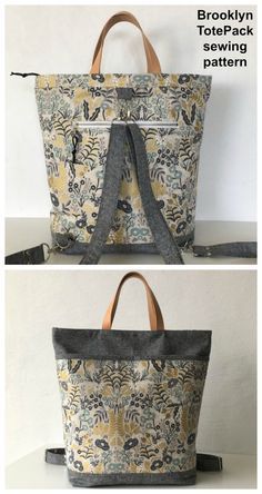 Totepack Pattern, Tote Bag Sewing Pattern, Tote Bag Sewing, Backpack Pattern Sewing, Backpack Sewing, Convertible Tote Bag, Sacs Tote Bags, Bag Sewing Pattern, Bags Diy