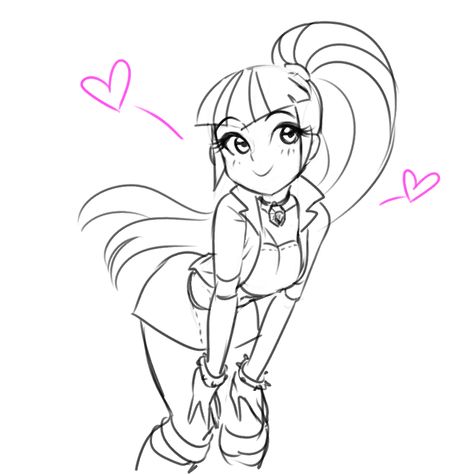 Anime Leaning Forward, Girl Leaning Forward Drawing, Ponytail Simple, Sonata Dusk, Background Sketch, Mlp Fan Art, My Little Pony Comic, Clothes Cute, Mlp Equestria Girls