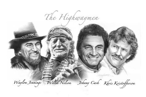 The highwaymen Highwaymen Tattoo, John Cash, The Highwaymen, Highway Men, Aging Humor, Best Country Music, Country Musicians, Waylon Jennings, Outlaw Country