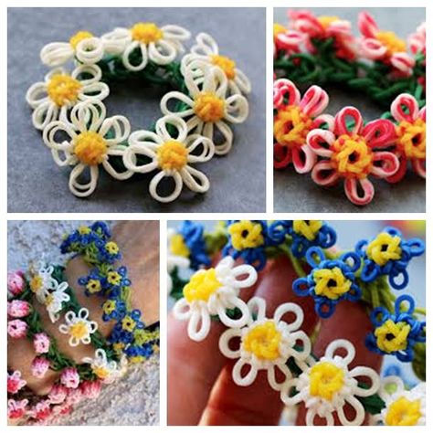 How to DIY Rainbow Loom Daisy Flower Bracelet | www.FabArtDIY.com LIKE Us on Facebook ==> https://www.facebook.com/FabArtDIY Crazy Loom, Daisy Flower Bracelet, Loom Tutorials, Loom Band Patterns, Fun Loom, Loom Love, Rainbow Loom Tutorials, Loom Band Bracelets, Rainbow Loom Rubber Bands