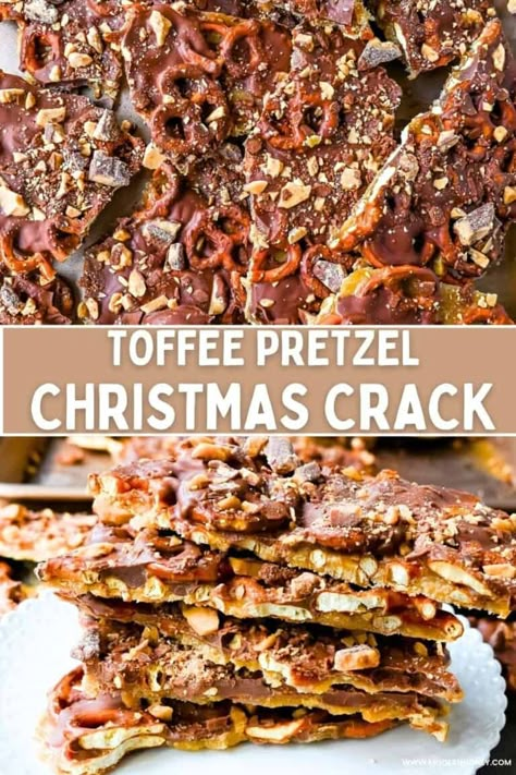 Chocolate Toffee Pretzel Bark, Toffee Christmas, Pretzel Toffee Bark, Pretzel Bark Recipes, Pretzel Christmas, Holiday Pretzels, Christmas Toffee, Christmas Bark Recipes, Christmas Pretzels