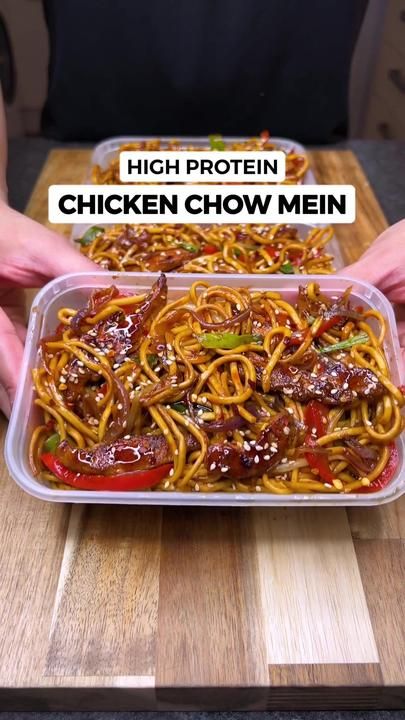 High Protein Chicken Chow Mein Noodles Meal Prep!🍜🔥 One of the easie... | jalalsamfit | TikTok Noodles Meal Prep, Sauce Brand, High Protein Chicken, Chicken Chow Mein, Better Than Takeout, Chow Mein Noodles, Healthy High Protein Meals, Healthy Lunch Meal Prep, Easy Healthy Meal Prep