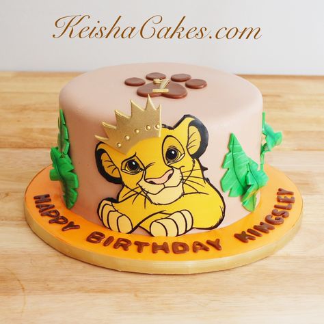 Young Simba first birthday cake. Great for a Lion King themed party. Visit www.keishacakes.com for more info. Lion Birthday Cake, Lion King Cake, Lion King Birthday Party Ideas, Lion King Theme, Lion King Party, Young Simba, Lion King Baby Shower, Lion King Baby, Lion Birthday