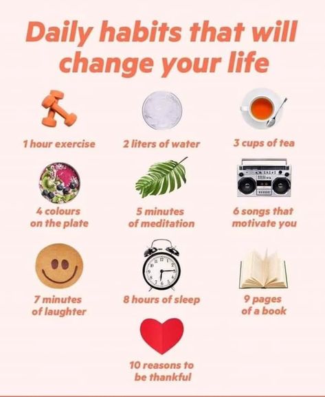 Here are some habits that will change your life. #habits #exercise #selfcare #life 8 Hours Of Sleep, Better Than Yesterday, Health Guide, Alternative Health, Daily Habits, Self Care Routine, Motivate Yourself, Change Your Life, Healthy Tips