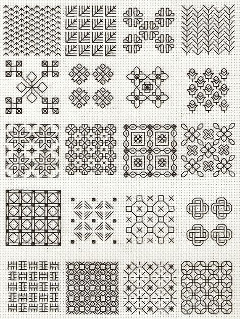 Motifs Blackwork, Blackwork Embroidery Patterns, Blackwork Cross Stitch, Blackwork Designs, Blackwork Patterns, Subversive Cross Stitch, Blackwork Embroidery, Floral Embroidery Patterns, Pola Kristik