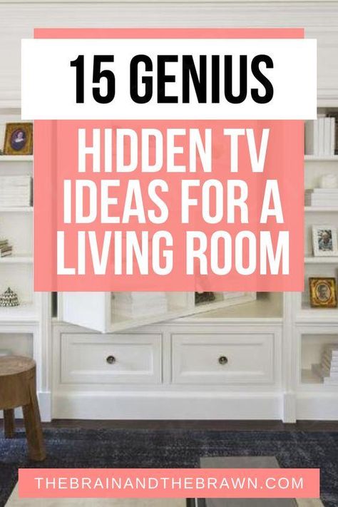 Looking for hidden TV ideas such as how to hide a TV in your living room, or how to hide a TV on the wall? Do you do a TV bookshelf wall unit or hide it another way? If you have a fireplace, should you do it above or to the side of that?  ... more Hidden Tv Ideas, Tv Bookshelf, Hide Tv Over Fireplace, Hidden Tv Cabinet, Billy Ikea, Tv Over Fireplace, Different Home Decor Styles, Tv Lift Cabinet, Bookshelf Wall