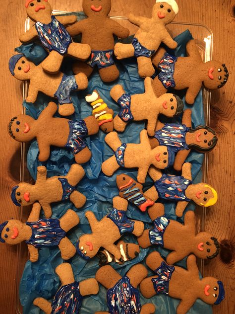 Swim Cookies, Swim Team Christmas Party, Swim Team Treats, Swim Team Cookies, Swim Themed Christmas Tree, Swimming Cupcakes, State Swim Meet Gifts, Team Snacks, Gifts For Swimmers