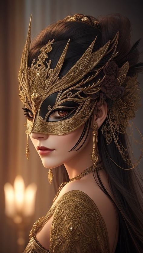 Masquerade Mask Aesthetic, Masquarade Mask, Masquerade Outfit Ideas, Dnd Outfits, Picture Of A Woman, Gold Masquerade Mask, Masquerade Outfit, Masquerade Theme, Masquerade Wedding