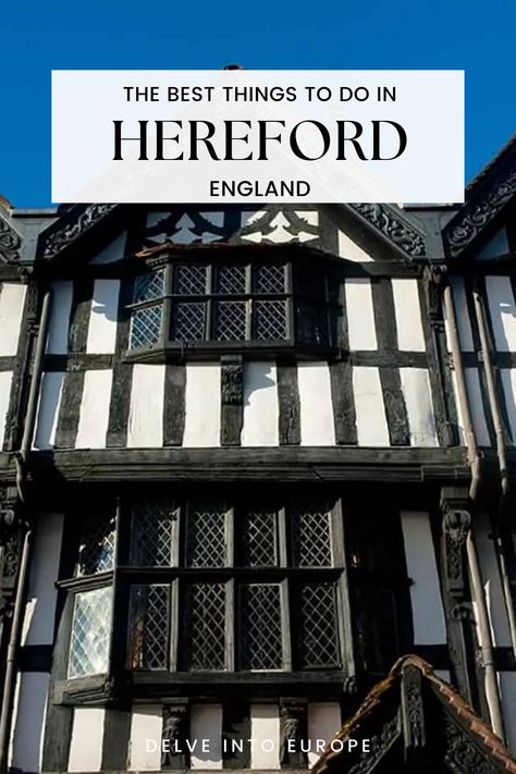 Are you looking for hidden gems in England? Take a look at this guide to Hereford, one of the most beautiful cities in England and one of the best places to visit in the UK. Hereford England, Cities In England, Hereford Cathedral, Uk Trip, Brecon Beacons, Cathedral City, White Building, Beautiful Cities, Yorkshire Dales