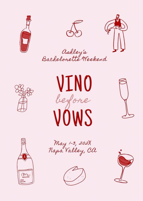 vino before vows bachelorette itinerary template, winery bachelorette, wine bachelorette invite, #tshirts #tshirt #fashion #tshirtdesign Wine Themed Engagement Party, Winery Bachelorette Party Ideas, Vino Before Vows Bachelorette, Winery Bachelorette Party, Winery Bachelorette, Bachelorette Wine, Big Little Sorority Shirts, Vino Before Vows, Wine Bachelorette