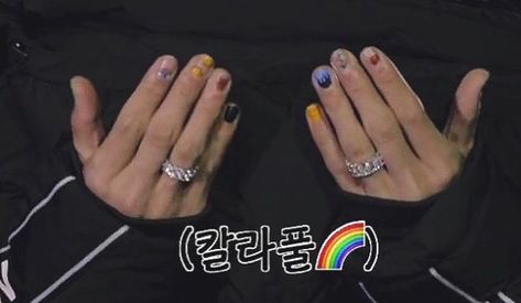 K Pop Nails Ateez, Kpop Nails Designs Ateez, Mmmh Kai, Pretty References, Treasure Core, Pop Nails, Men Nail, K Pop Nails, Names For Boyfriend