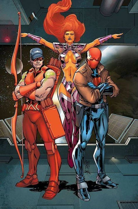 Arsenal, Starfire, and Red Hood Art by Giuseppe Camuncoli Redhood And The Outlaws, Red Hood And The Outlaws, Red Hood Comic, The Outlaws, Arte Nerd, Red Hood Jason Todd, Univers Dc, Batman Universe, Dc Comics Characters