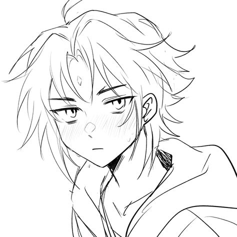 Genshin Lineart Base, Xiao Sketch Genshin, Xiao Lineart, Genshin Lineart, Xiao Sketch, Anime Colouring, Genshin Drawing, Oc Manga, Doodle Characters