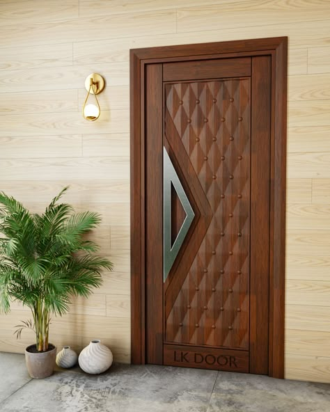 LK 709 A curated entry. Bespoke portals to refined living with LK Door. 🚪 📞 (+91) 8447141141 . . . #lkdoor #woodendoors #Homeimprovement #woodendoor #woodworking #door #doors #solidwood #frontdoor #maindoor #interiordesign #architecture Teakwood Door Designs, Indian Wooden Main Door Design, Wooden Main Door Design Entrance Modern, Teakwood Main Door Design, Main Door Design Modern Front Entry, Teak Doors, Net Door, House Main Door, Modern Entrance Door