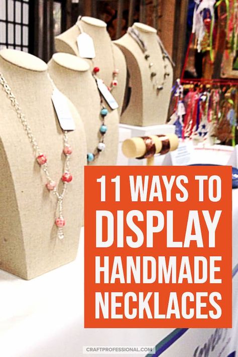 Booth Display Jewelry, Necklace Display Ideas, Jewelry Booth Display Ideas, Jewelry Booth Display, Craft Fair Booth Display Ideas, Fair Booth Display Ideas, Vendor Booth Display Ideas, Table Booth, Jewelry Display Booth