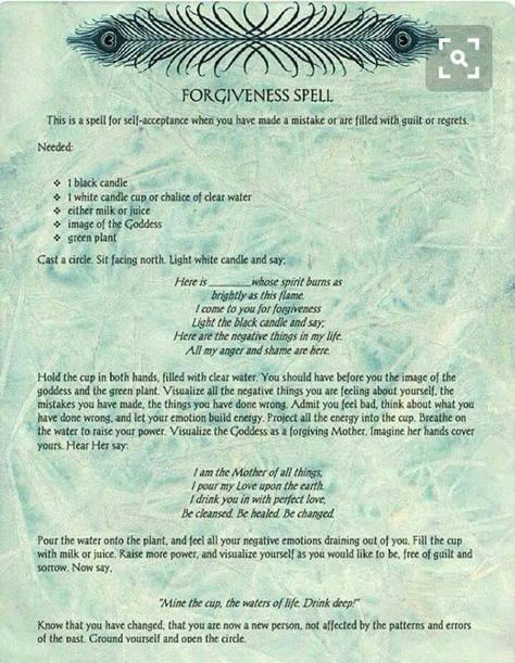 Forgiveness Spell, Self Forgiveness, Spells For Beginners, Healing Spells, Under Your Spell, Wiccan Witch, Magick Spells, Eclectic Witch, Wiccan Spell Book