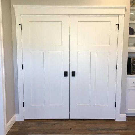 42 Unique Pantry Door Ideas That You Must See White Pantry Door, Pantry Door Design, Painted Pantry Doors, Pantry Door Ideas, Door Alternatives, Door Stand, Painted Pantry, Sliding Pantry Doors, Pantry Closet Design