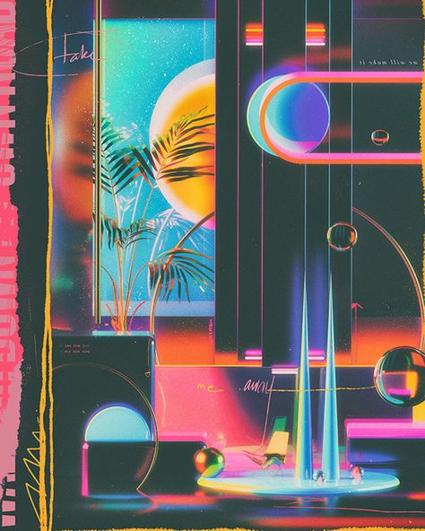 Adobe Color, Synthwave Art, Weekly Inspiration, Vaporwave Art, New Retro Wave, Retro Graphics, Vaporwave Aesthetic, Design Fields, Retro Waves