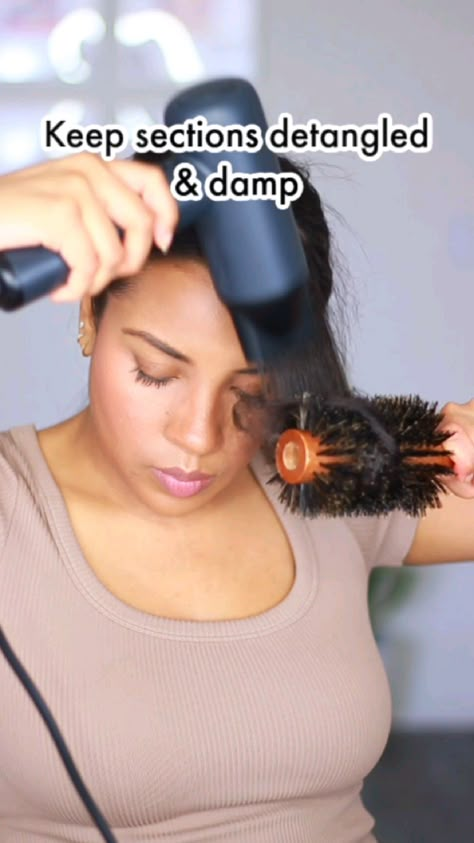 How to do the perfect 90s Blowout on naturally curly hair like a pro using a blow dryer + a round brush!   𝟗𝟎𝐬 𝐁𝐥𝐨𝐰𝐨𝐮𝐭 𝐏𝐫𝐨𝐝𝐮𝐜𝐭𝐬:  - Tymo Airhype Lite Blow dryer - JVN Blowout Styling Milk  - Color Wow Dream Coat - Tangle Teezer  - 100% Boar Bristle Round Brush (amazon) - Flexi Rod 1 ¼ " Diameter & 10" length (amazon)  Feel free to request a more detailed 90s blowout tutorial for curly hair by letting me know in the comments below!   Sending you love, light & good vibes 😘  90s Blowout hair, 90s hair, 90s hairstyle, 90s fine, blowout hair natural, blowout hair tutorial, blowout curls, curly hair  Music by @chinsaku.beats - Hidden Leaf via @hellothematic Blow Drying Natural Hair Black, How To Blow Dry Thick Hair, 90s Blowout On Curly Hair, Round Brush Blowout Natural Hair, Curls On Blown Out Hair Natural, Blow Dry Brush Perfect Blowout, Natural Blow Out, How To Blowout Curly Hair, How To Blow Dry Curly Hair