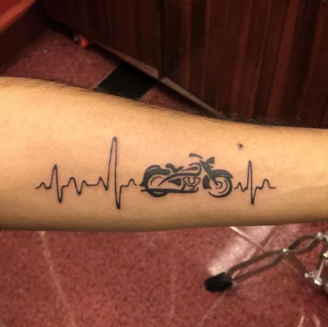 Motorcycle Handlebars Tattoo, Motorcycle Memorial Tattoo, Motorcycle Tattoo For Women, Motorbike Tattoo Ideas, Ash Tattoo, Brother Tattoo, Bike Tattoo, Motorcycle Tattoo, Neon Tattoo