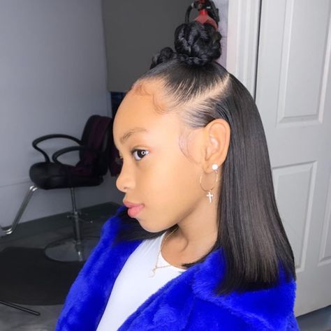 #cutegirl #halibeauty #kidhaircut #kidhairstyles #kidsbraids #kidsbraidstyles #childrenbraids #childrenhairstyles #girlshairstyles #kidfashion #hairstyles #melaninpoppin #blackbeauty #trend Kids Straight Hairstyles Black, Kids Hairstyles Straight Hair, Kids Flat Iron Hairstyles Black, Cute Hairstyles For Black Kids Natural, Big Girl Hairstyles, Kids Silk Press Natural Hairstyles, Black Teen Girl Hairstyles, Hairstyles For Girls Kids Black, Kids Ponytail Hairstyles Black Natural