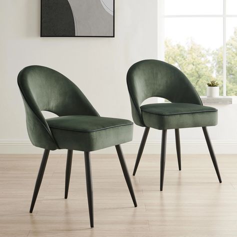 Dining Room | daals Green Upholstered Chair, Green Chairs, Green Velvet Chair, Folding Dining Chairs, Green Velvet Fabric, Dark Green Velvet, Green Dining Chairs, Bedroom Sideboard, Dining Table With Bench