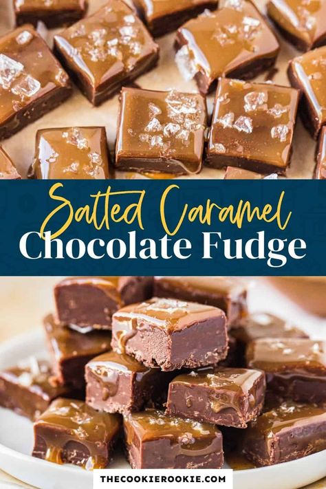 Chocolate Caramel Fudge Recipe, Salted Caramel Chocolate Fudge, Carmel Fudge, Chocolate Caramel Fudge, Chocolate Fudge Topping, Best Fudge Recipe, Chocolate Fudge Recipe, Homemade Fudge Recipes, Salted Carmel